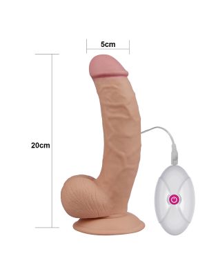 Penis realistyczne dildo z jądrami i wibracjami 21,5 cm - image 2