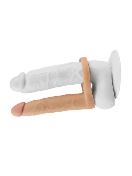 Gumowe dildo  sex analny penis z otworem na penisa 16cm - 2
