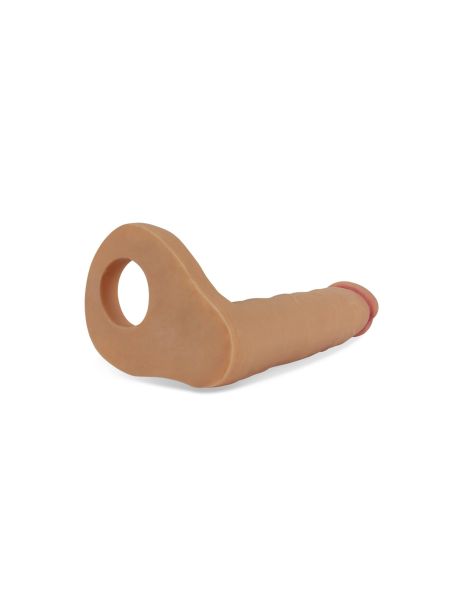 Gumowe dildo  sex analny penis z otworem na penisa 16cm - 4