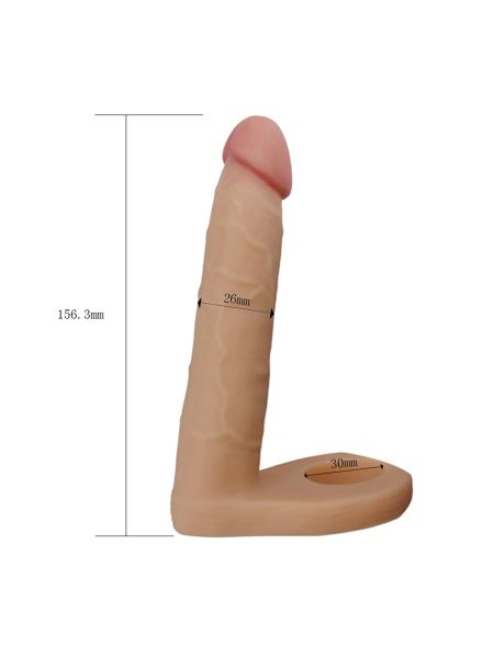 Gumowe dildo  sex analny penis z otworem na penisa 16cm - 6