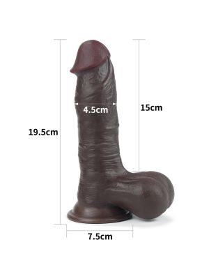 Czarny dwuwarstwowy penis z jadrami i przyssawką - image 2