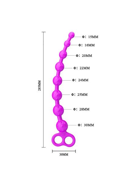 Kulki analne łańcuszek sznur do pupy orgazmowe 28cm - 4