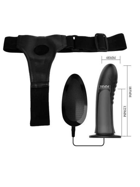 Uprząż strap-on dla mężczyzn wibrator pusty 18cm - 5