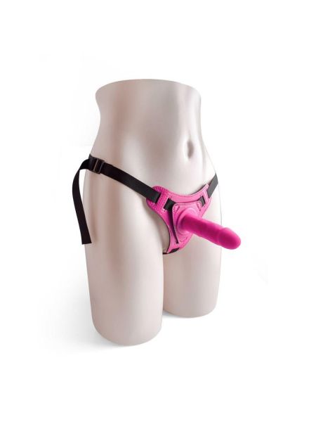 Realistyczny penis dildo z uprzężą strap on 10cm