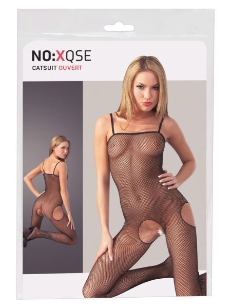 Erotyczna siatka bodystocking otwarty krok L/XL