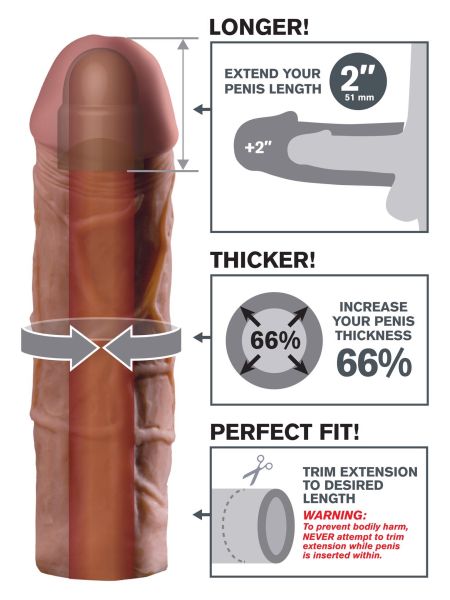 Stymulator-FX MEGA 2"""" EXTENSION BROWN - 7