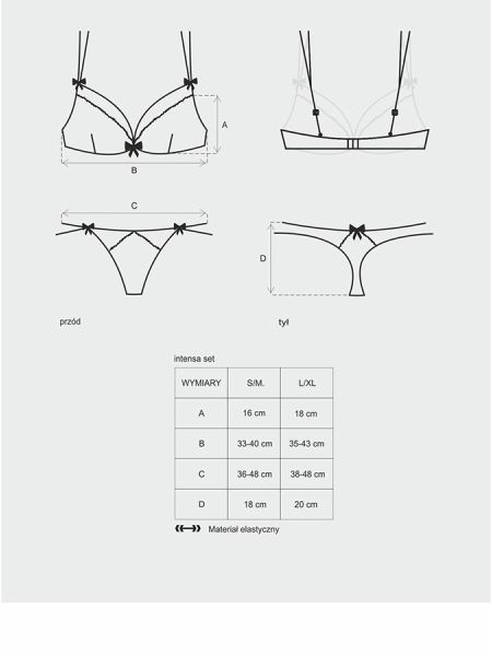 Koronkowy sex komplet stanik stringi Intensa L/XL czerwony - 3