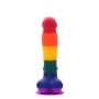 Dildo sztuczny penis tęczowy jądra przyssawka 20cm - 6