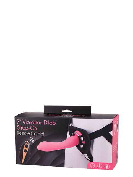 7INCH VIBRATION DILDO STRAP-ON PINK - 3