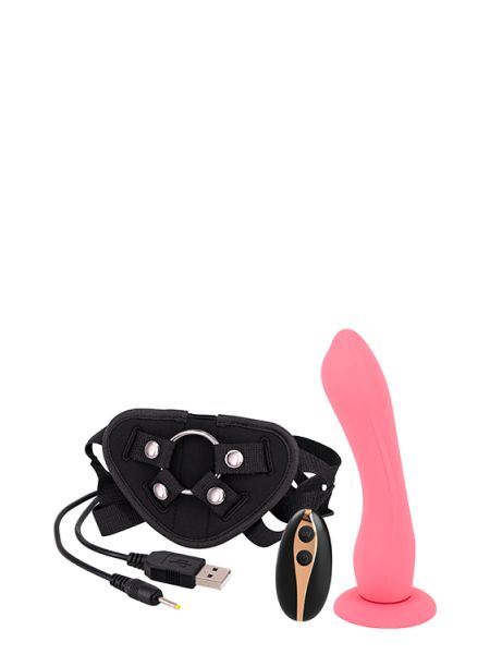 7INCH VIBRATION DILDO STRAP-ON PINK