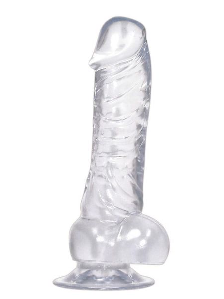 Dildo realistyczne przezroczyste penis przyssawka 18cm - 3