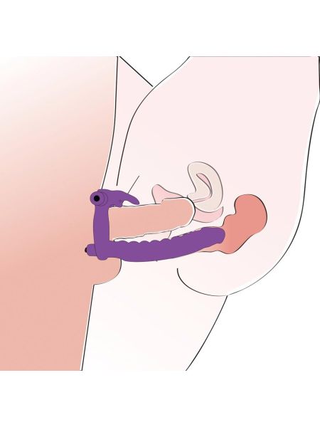 Penis z wibracjami i pierścieniem do podwójnej penetracji - 13