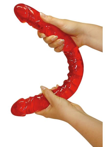 Dildo podwójne dwa końce elastyczne długie 43cm - 5