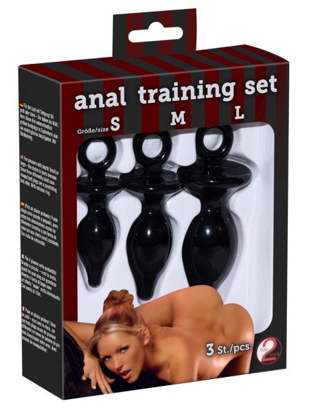 Trening analny zestaw 3 korki plugi zatyczki anal - 2