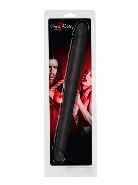 Dildo długie duże podwójne elastyczne czarne 40cm - 3