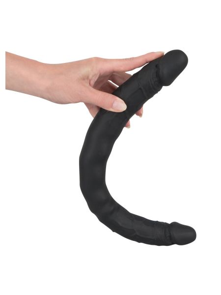 Dildo długie duże podwójne elastyczne czarne 40cm - 10