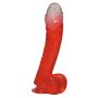 Dildo żelowe z przyssawką z jądrami czerwone 15 cm - 4