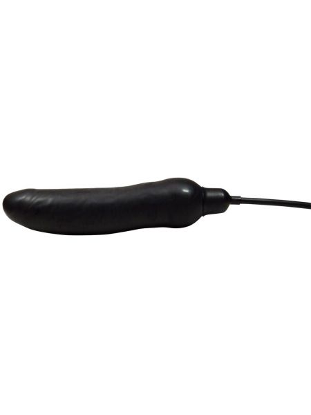 Czarne nadmuchiwane dildo penis z lateksu 25 cm - 6