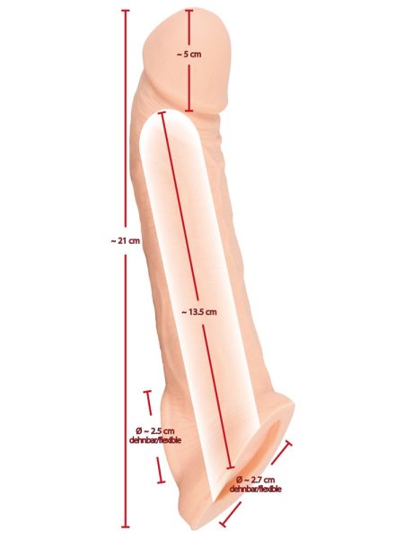 Naturalna nakładka na penisa jądra wydłużająca 5cm - 13