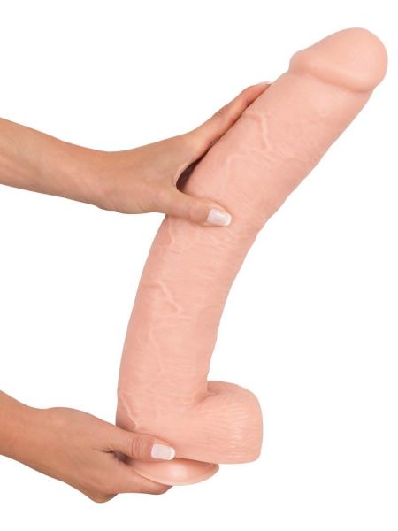 Miękkie duże dildo realistyczny wygląd żylasty trzon 42 cm - 11