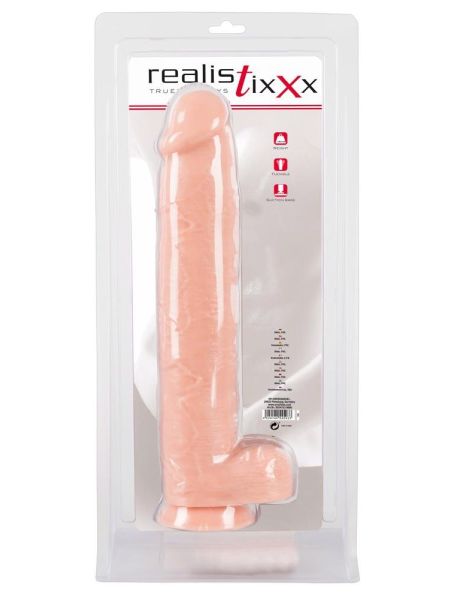 Miękkie duże dildo realistyczny wygląd żylasty trzon 42 cm - 12