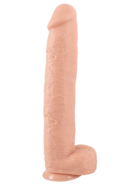 Miękkie duże dildo realistyczny wygląd żylasty trzon 42 cm - 3