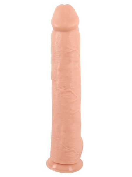 Miękkie duże dildo realistyczny wygląd żylasty trzon 42 cm - 5