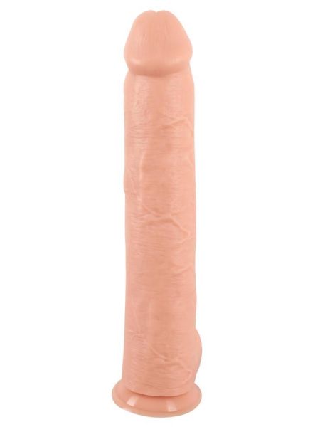 Miękkie duże dildo realistyczny wygląd żylasty trzon 42 cm - 6