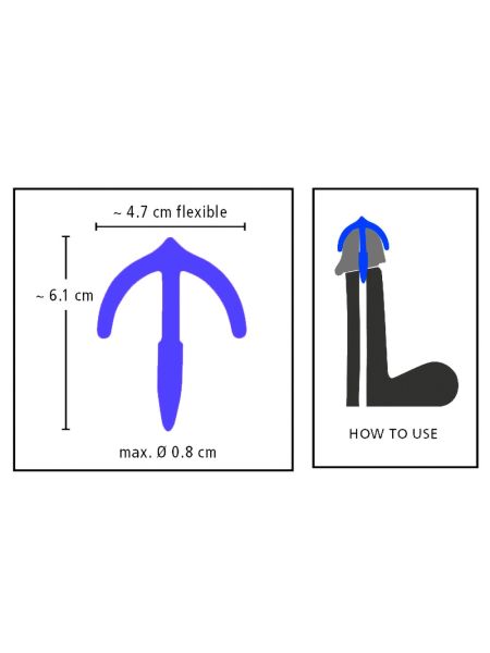 Zatyczka do cewki moczowek kotwica do penisa 6cm - 10