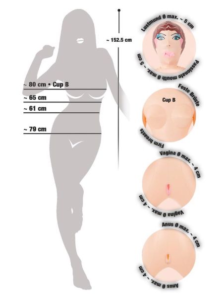 Lalka dmuchana erotyczna 3 otwory sex dziurki - 13