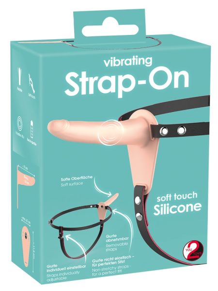 Wibrator strap-on uprząż paski 10 trybów 15cm - 2