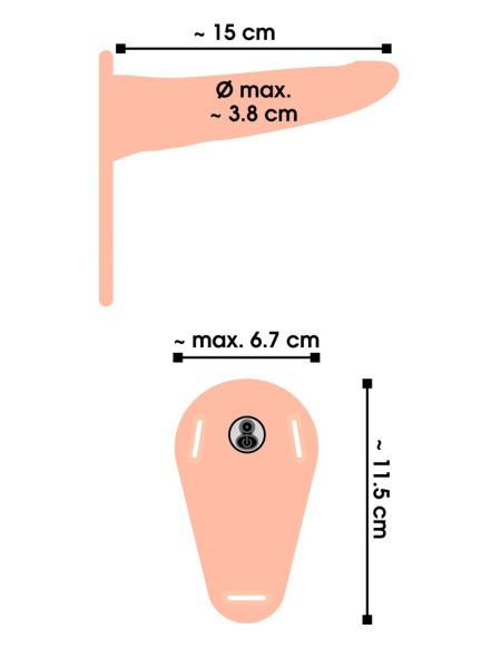 Wibrator strap-on uprząż paski 10 trybów 15cm - 18