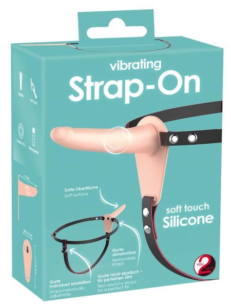 Wibrator strap-on uprząż paski 10 trybów 15cm