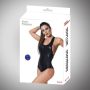 Erotyczne body suwak czarne jak latex wetlook S/M - 4