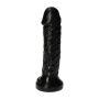 wodoodporny gruby czarny penis żylasty trzon z przyssawką 14,5 cm - 4