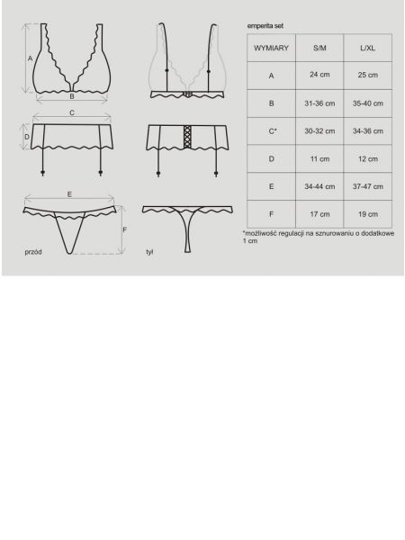 Stanik pas stringi komplet erotyczny Emperita L/XL - 3