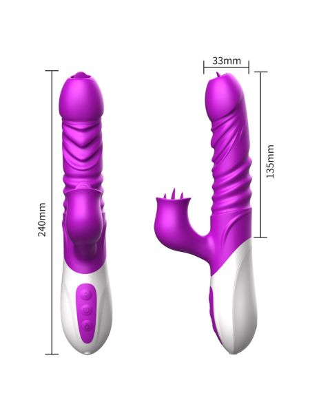 Wibrator podgrzewany posuw rotacja masażer 10trybów 25cm - 13