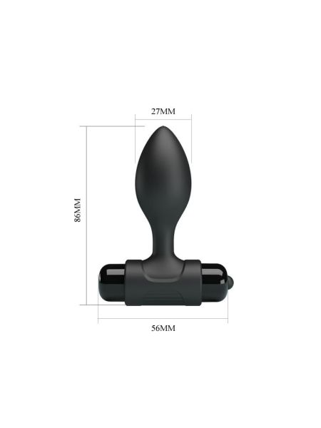 Wibrujący korek analny mała sex zatyczka do pupy 8cm czarny - 5