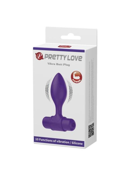 Wibrujący korek analny mała sex zatyczka do pupy 8cm fioletowy - 8