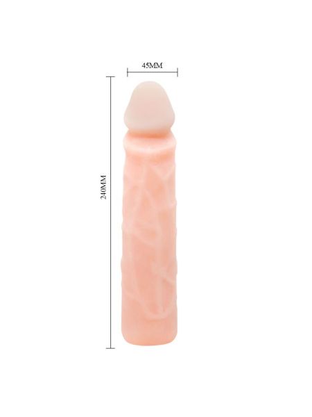 Duże realistyczne dildo z cyberskóry wyginane 24cm - 3