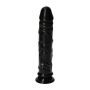 Gumowy czarny penis z żyłami i z przyssawką 18 cm - 2