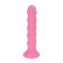 Dildo spiralne różowe gumowe z przyssawką 14,5 cm - 4