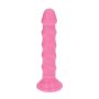 Dildo spiralne różowe gumowe z przyssawką 14,5 cm - 5