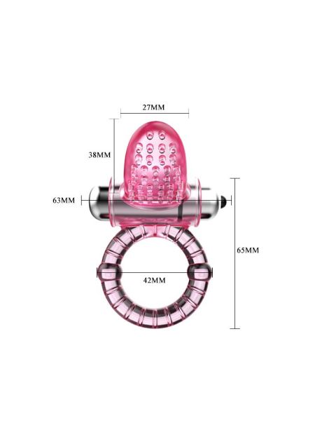 Pierścień wibrujący na penisa palec z masażerem - 4