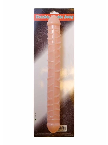 Dildo podwójne realistyczne 2 końcówki penis 33cm cielisty - 5