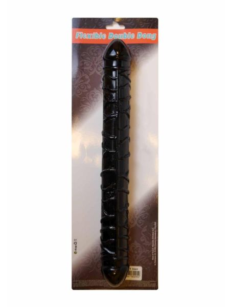 Dildo podwójne realistyczne 2 końcówki penis 33cm czarny - 5