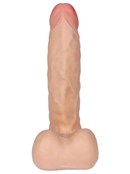 Wyginane dildo penis z cyberskóry jądra przyssawka 23cm - 5