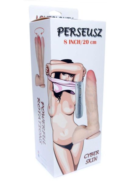 Dildo penis z rotacją i przyssawką jądrami 23cm - 6