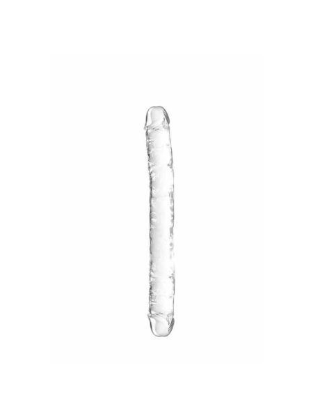 Penis podwójne przezroczyste silikonowe dildo 29cm - 4