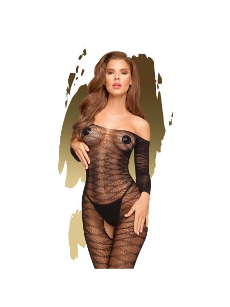 Erotyczna siatka na ciało bodystocking z dziurą XL